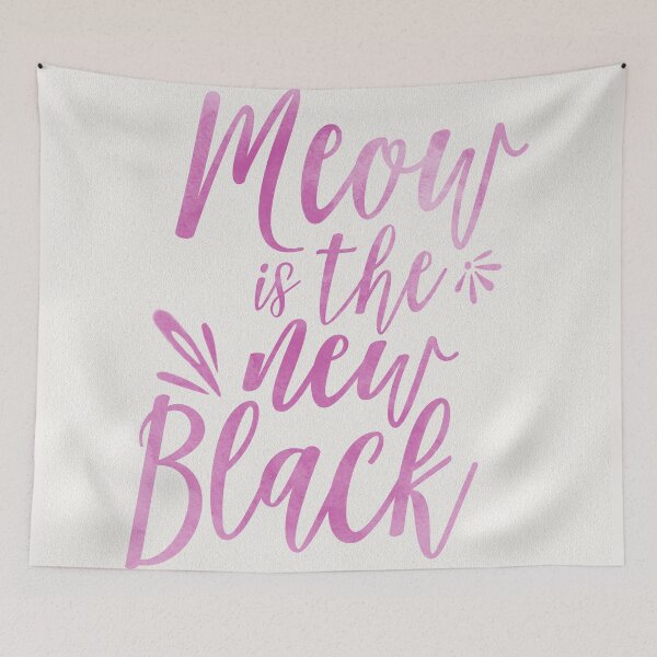 Item preview, Meow is the new black - magenta designed and sold by SnarkyDoodles.