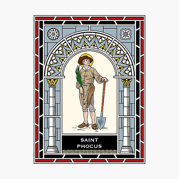 Item preview, ST PHOCUS THE GARDENER under STAINED GLASS designed and sold by CatholicSaints.