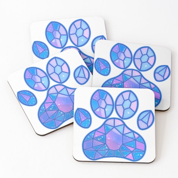 Item preview, Stained Glass Cat Paw Blue/Purple designed and sold by With Love, InspireMari.