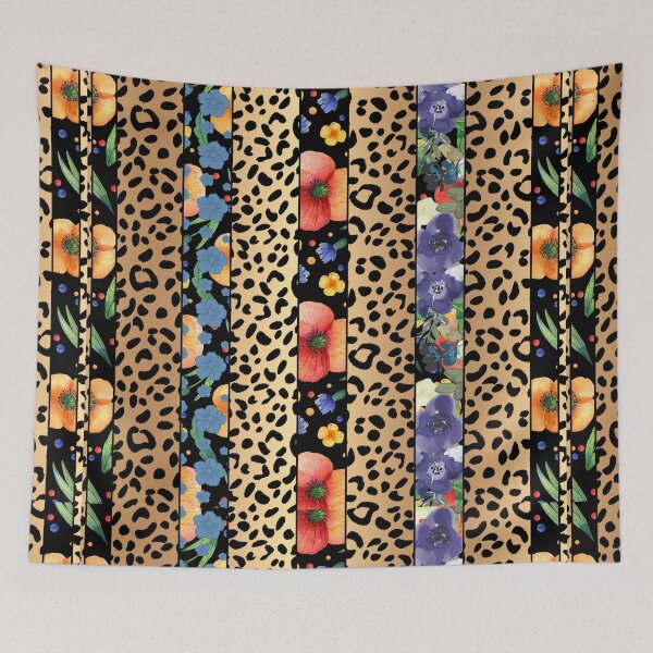 Item preview, Leopard Print with Stripes of Floral Patterns designed and sold by Greenbaby.