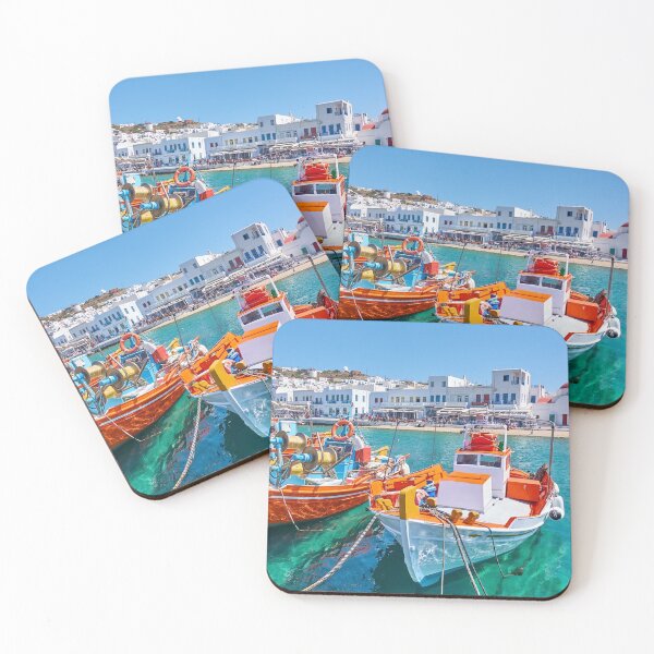 Item preview, Harbour with fishing boats in Mykonos designed and sold by vuelo.