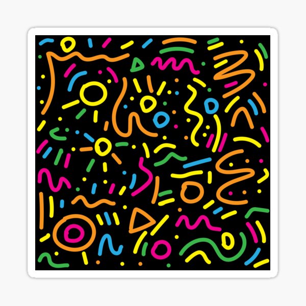Graffiti-Kringel - Schwarz Sticker