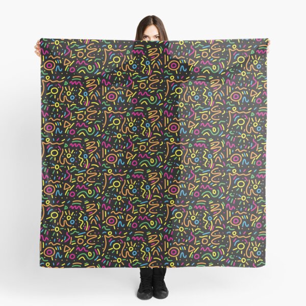 Graffiti Squiggles - Black Scarf