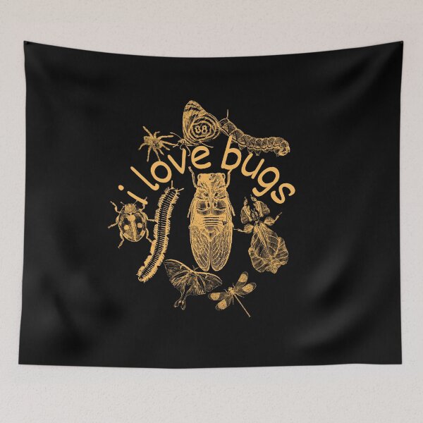 Item preview, I Love Bugs Orange Line Drawing Design designed and sold by EarthArtDesigns.