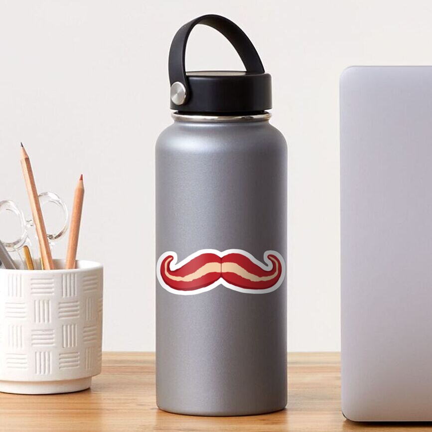 Bacon Mustache Funny Comical Stache Sticker By Bravodesignden Redbubble