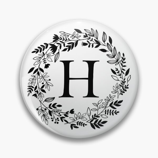 Item preview, Letter H with Floral Wreath - Initial H - Monogram Art designed and sold by thelustrous.