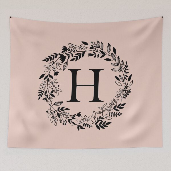 Item preview, Letter H with Floral Wreath - Initial H - Monogram Art designed and sold by thelustrous.