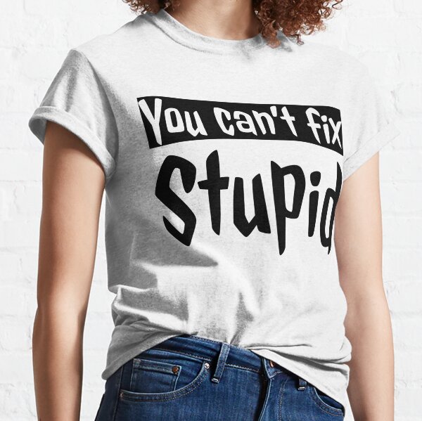 You Cant Fix Stupid Funny Miami Dolphins T-shirt FUnny Gift Fan S-3XL