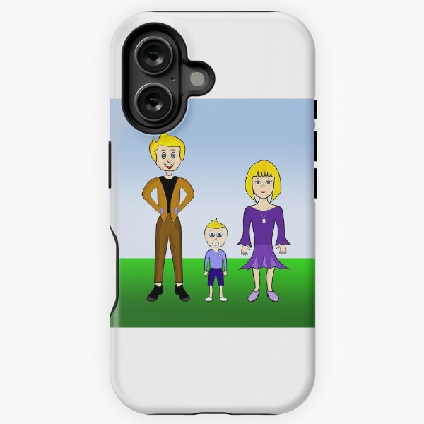 Item preview, Cartoon family with grass and sky background designed and sold by BayanDU.