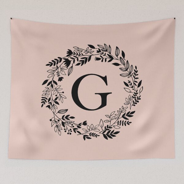 Item preview, Letter G with Floral Wreath - Initial G - Monogram Art designed and sold by thelustrous.