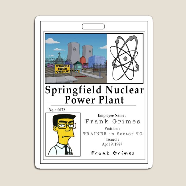 Item preview, Frank Grimes Simpsons Employee Badge Sticker designed and sold by Ricky  Maye.