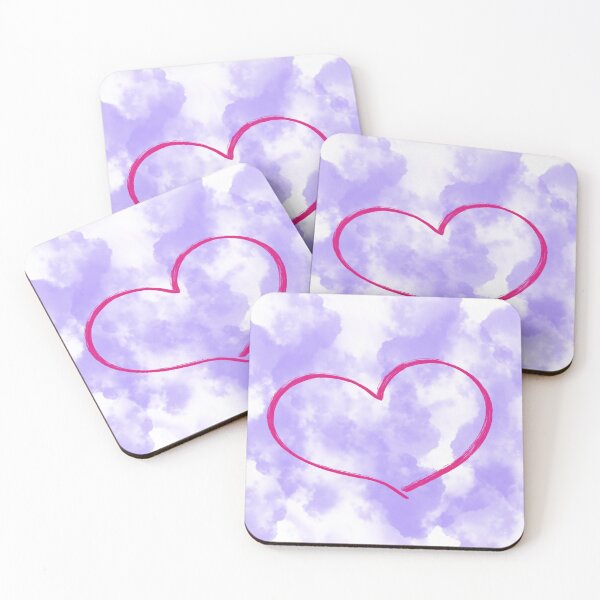 Item preview, Pink heart in Purple Clouds designed and sold by MamaSweetea.