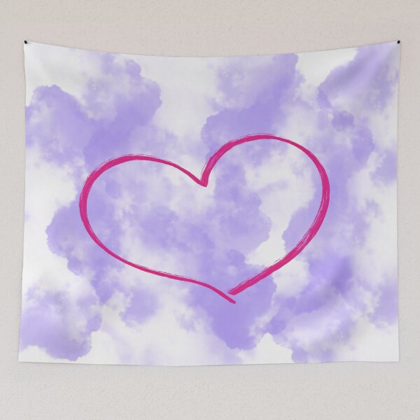 Item preview, Pink heart in Purple Clouds designed and sold by MamaSweetea.