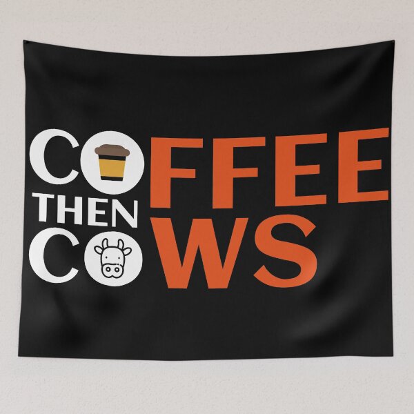 Item preview, Coffee Then Cows (Black Background) designed and sold by Daluyong.