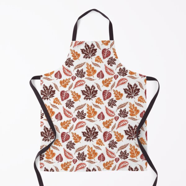 Item preview, Fall leaves block print pattern designed and sold by SakuraLemonDS.