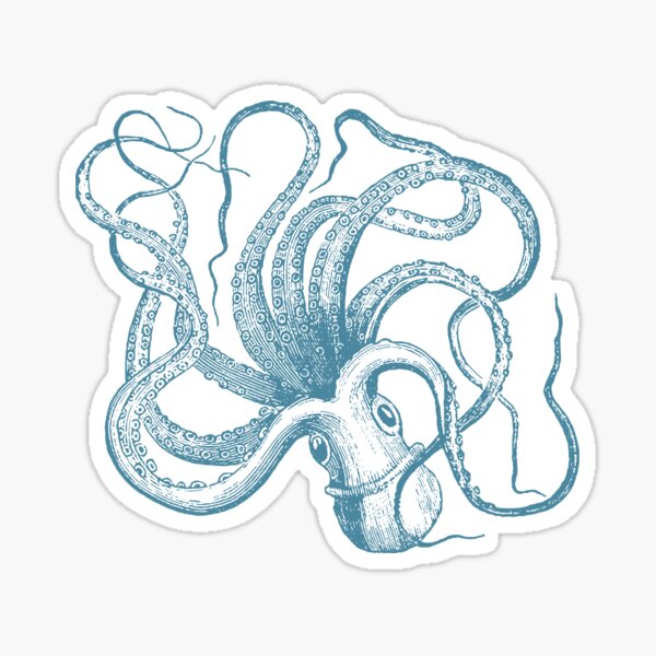 Blue Octopus Sticker