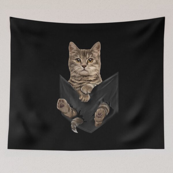 Item preview, Brown Cat Sits in Pocket designed and sold by loka-Art.