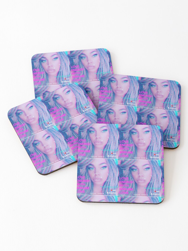 Thumbnail 1 of 5, Coasters (Set of 4), Love Energy with Miriam Love Amplified Podcast Gear designed and sold by IAMMIRIAMLOVE.