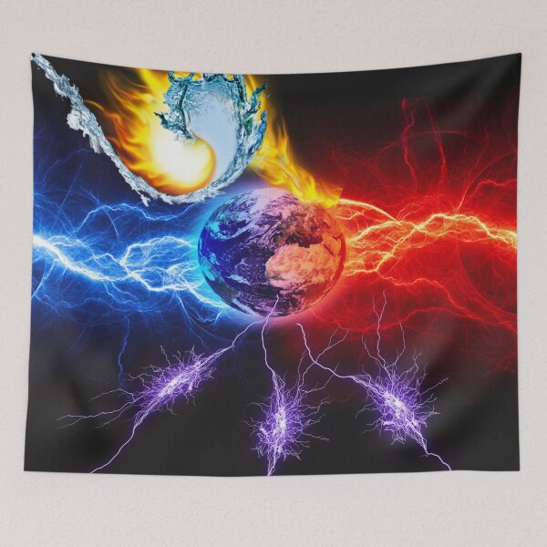 Item preview, water and fire planet filled with electricity designed and sold by Karine Dupras.