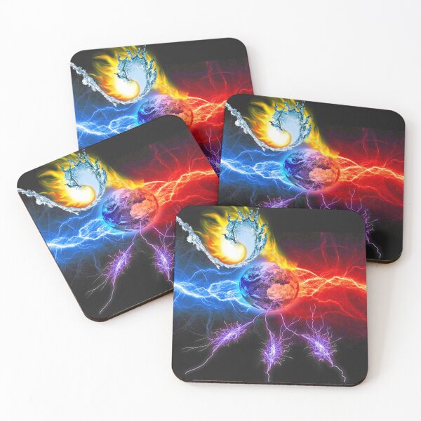 Item preview, water and fire planet filled with electricity designed and sold by Karine Dupras.