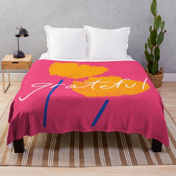 Item preview, Grateful - bold floral art with motivational inspirational text designed and sold by morgansgoods.