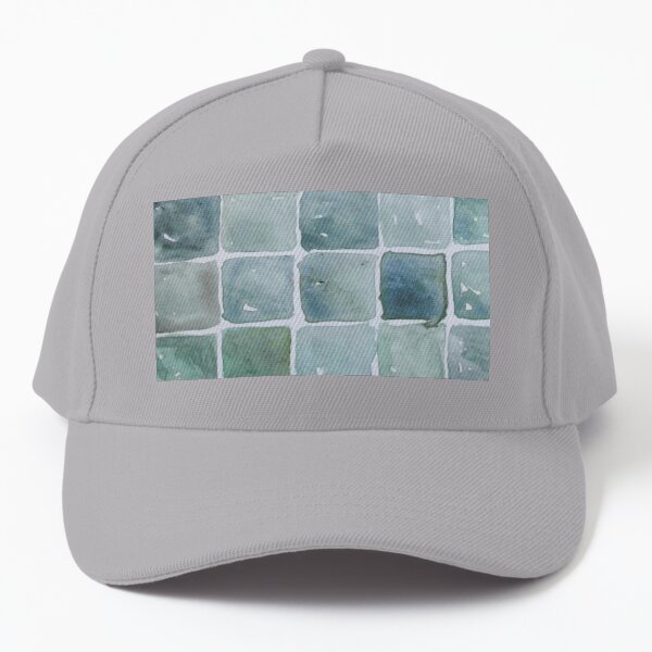 Seafoam Tiles, Watercolor - Green and Blue Palette Baseball Cap