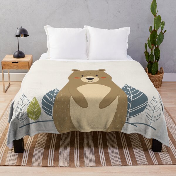 Item preview, bear and flower boho art designed and sold by Ami store.