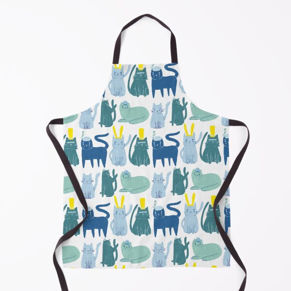 Item preview, Cats In Hats - Cute Blue and Green Animal Illustration  designed and sold by TheRainbowRoom.