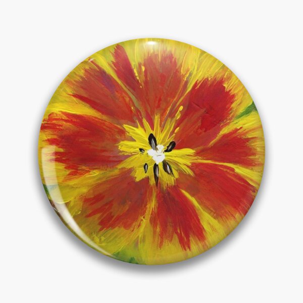 Item preview, Colorful Red and Yellow Flower with Honey Bee's designed and sold by Smalltownart.