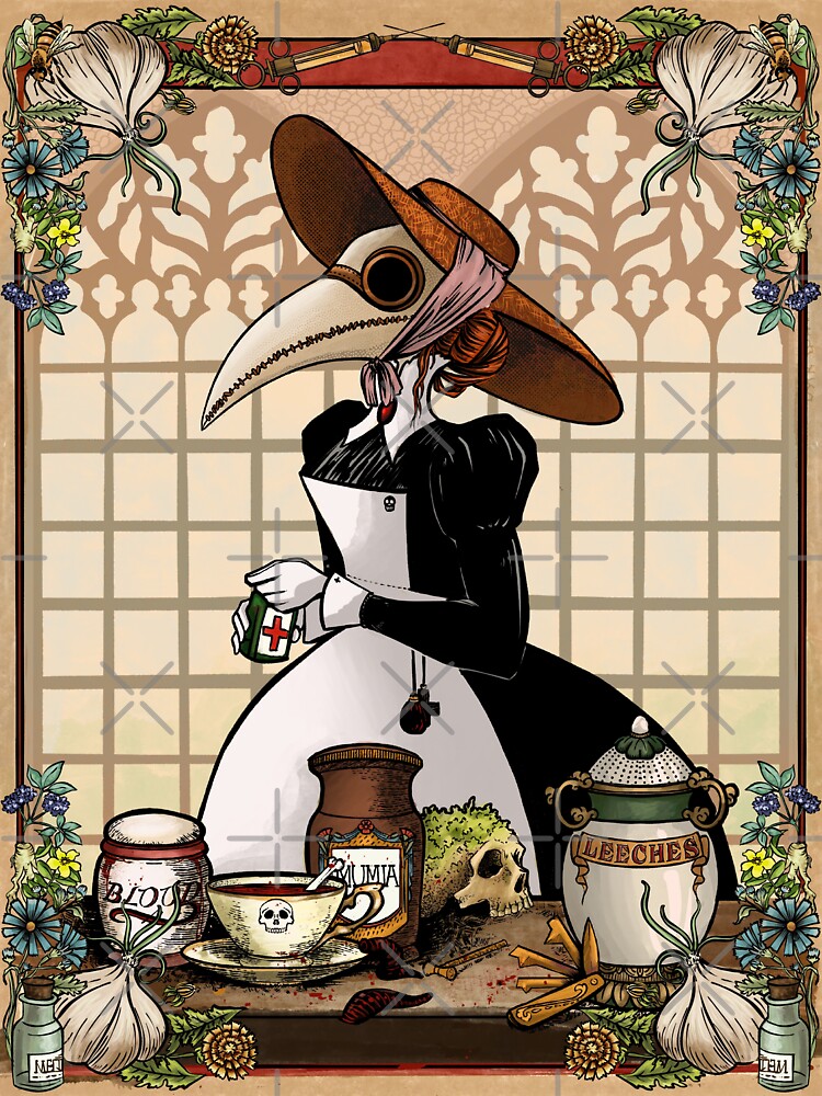 Thumbnail 3 of 3, Sticker, Plague nurse designed and sold by HollyPierson.