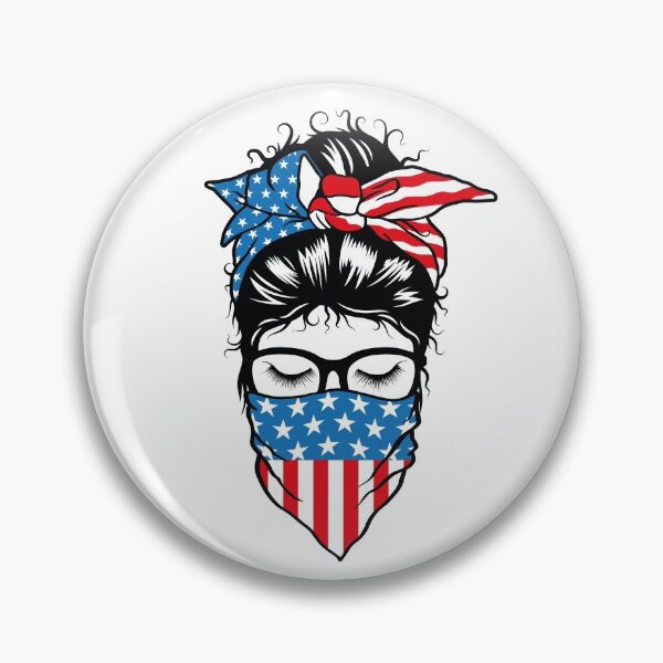 Item preview, Messy bun American headband, Girl Masked USA flag. designed and sold by ShutterKapan.