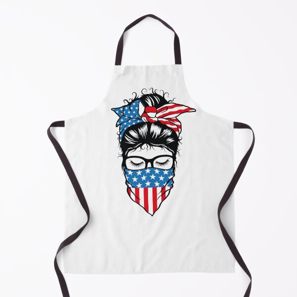 Item preview, Messy bun American headband, Girl Masked USA flag. designed and sold by ShutterKapan.