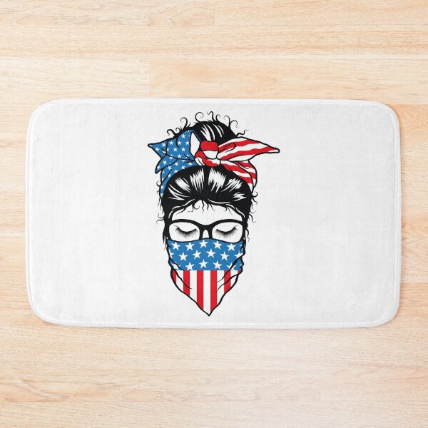 Item preview, Messy bun American headband, Girl Masked USA flag. designed and sold by ShutterKapan.