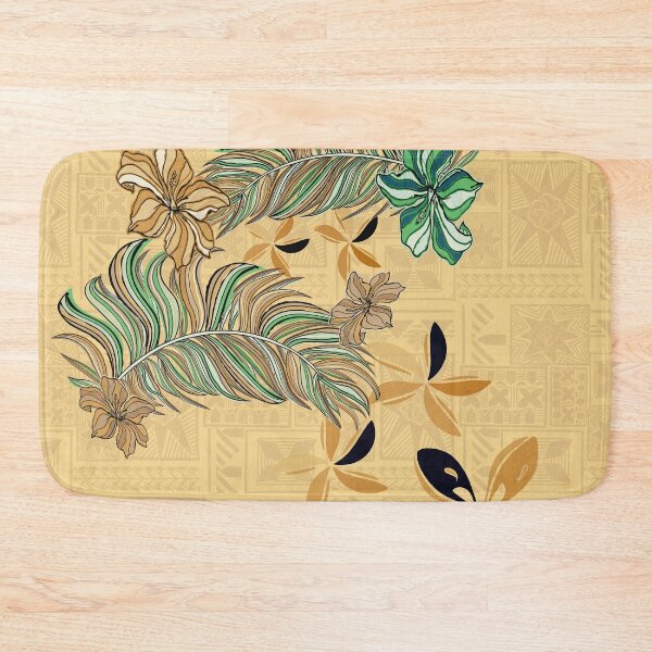Item preview, Hawaiian - Polynesian - Samoan Ochre Tropical Palm Leaves Print designed and sold by sunnthreads.