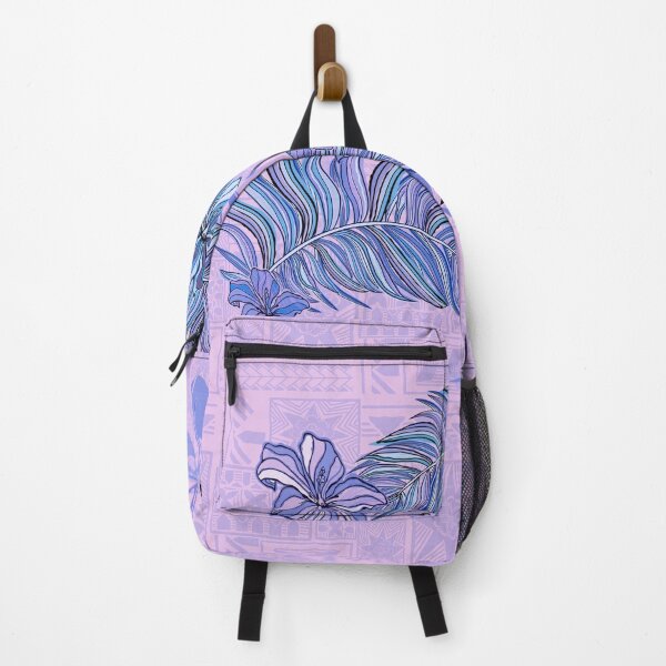 Artikelvorschau, Hawaiianischer, polynesischer und samoanischer Vintage-Druck mit violetten tropischen Palmblättern entworfen und verkauft von sunnthreads.