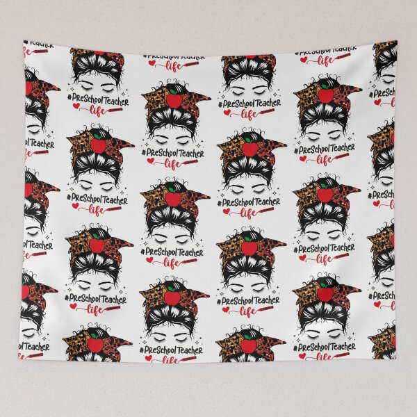 Item preview, Pre School Teacher Life, Messy bun. designed and sold by ShutterKapan.