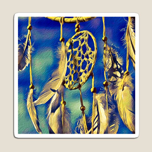 Item preview, Atrapasueños: Plumas blancas y amarillas en cielo azul cristalino… designed and sold by 3PointClick.