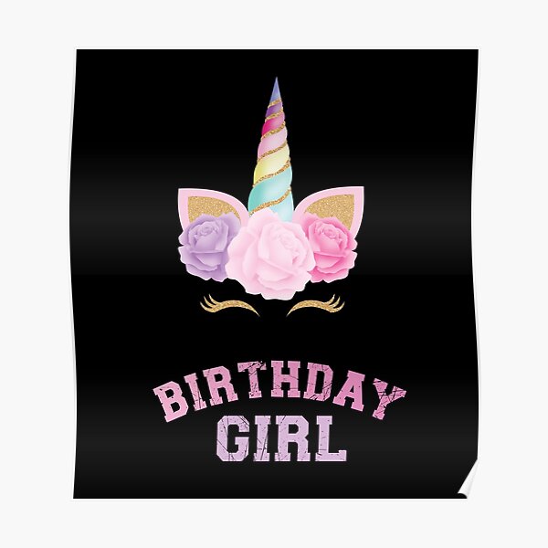 Posters Sur Le Theme Joyeux Anniversaire Licorne Magique Redbubble