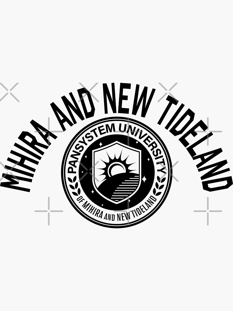 Thumbnail 3 of 3, Sticker, University of Mihira and New Tideland designed and sold by CrownAndThistle.