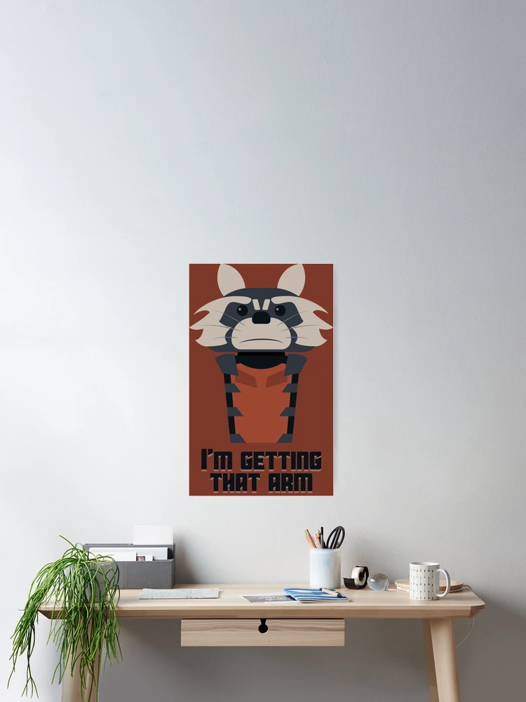 Thumbnail 2 of 3, Poster, Rocket Rabbit Trash Panda Raccoon designed and sold by Spoudy's Shop.