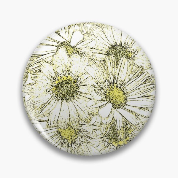 Item preview, WHITE-YELLOW ABSTRACTED DAISY FLOWERS PURPLE TRIM designed and sold by sharlesart.
