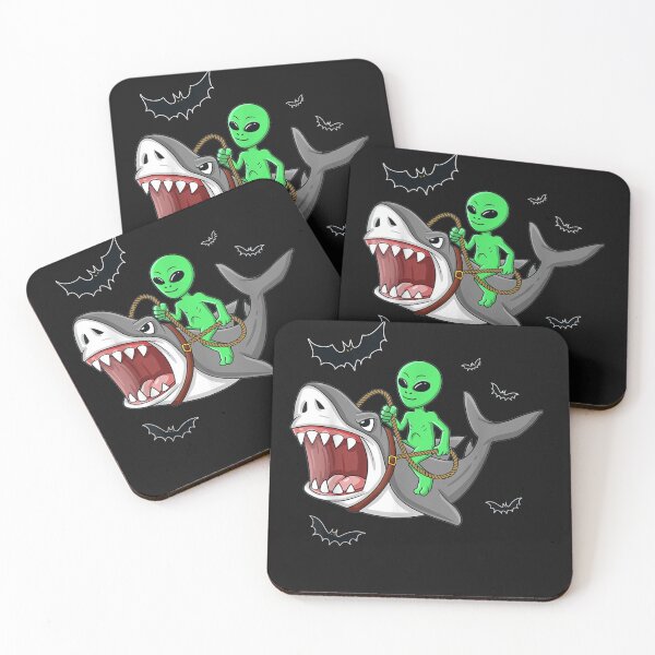 Item preview, Halloween Alien Riding Shark Funny Boys Girls Kids designed and sold by arabrefugee0695.