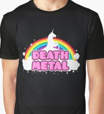 DEATH METAL! (Funny Unicorn / Rainbow Mosh Parody Design) Graphic T-Shirt