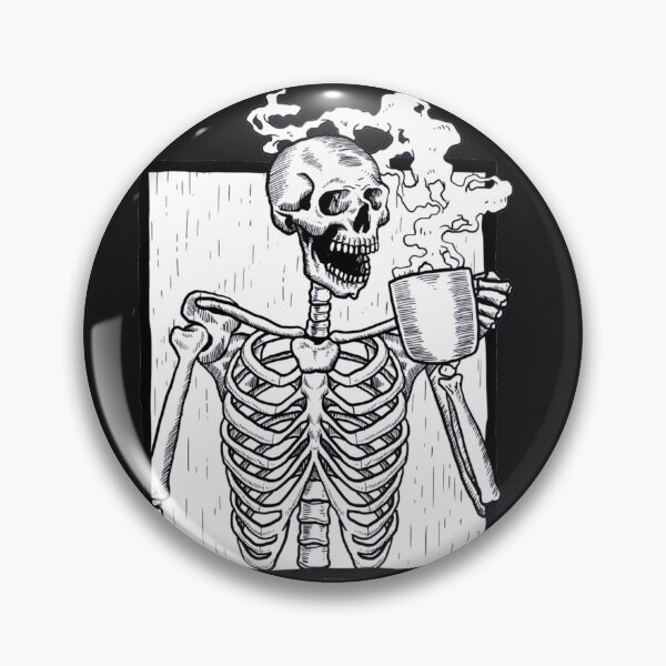 Item preview, halloween coffee drinking skeleton skull  designed and sold by arabrefugee0695.