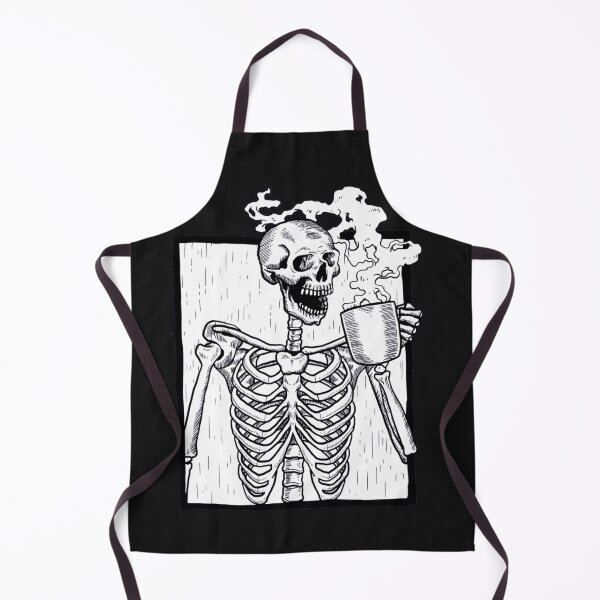 Item preview, halloween coffee drinking skeleton skull designed and sold by arabrefugee0695.