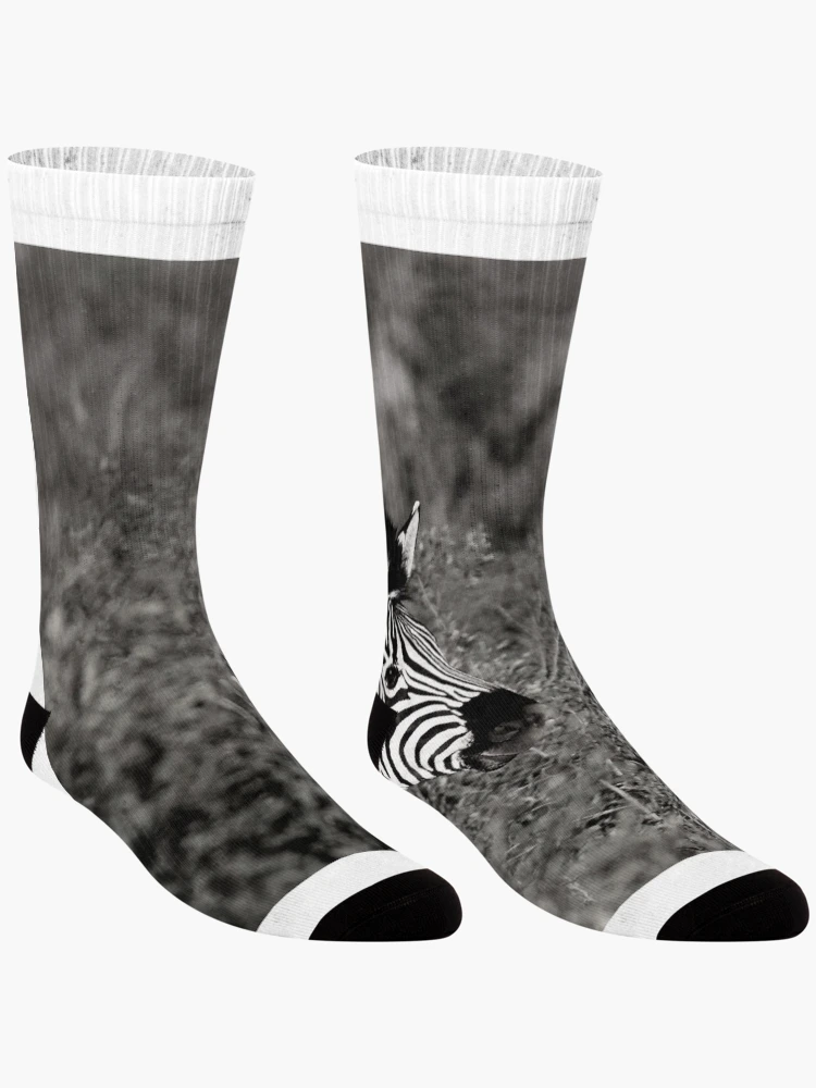 Thumbnail 3 of 5, Socks, Zebra designed and sold by RBDESIGN SHOP.