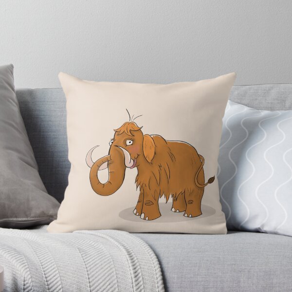 Bristle The Mammoth Throw Pillow