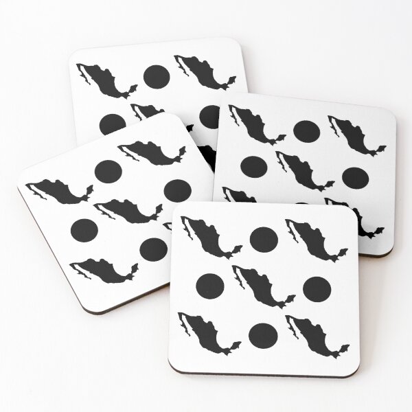 Item preview, Retro Rockabilly Black Polka Dot and Mexico Outline Pattern on White Background designed and sold by pelagio.