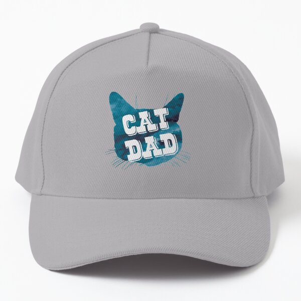 Cat Dad aquarelle bleue Casquette de baseball