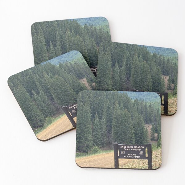 Entrance to Anderson Meadow Camp Ground Coasters (Set of 4)